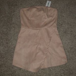 Pink Suede Romper